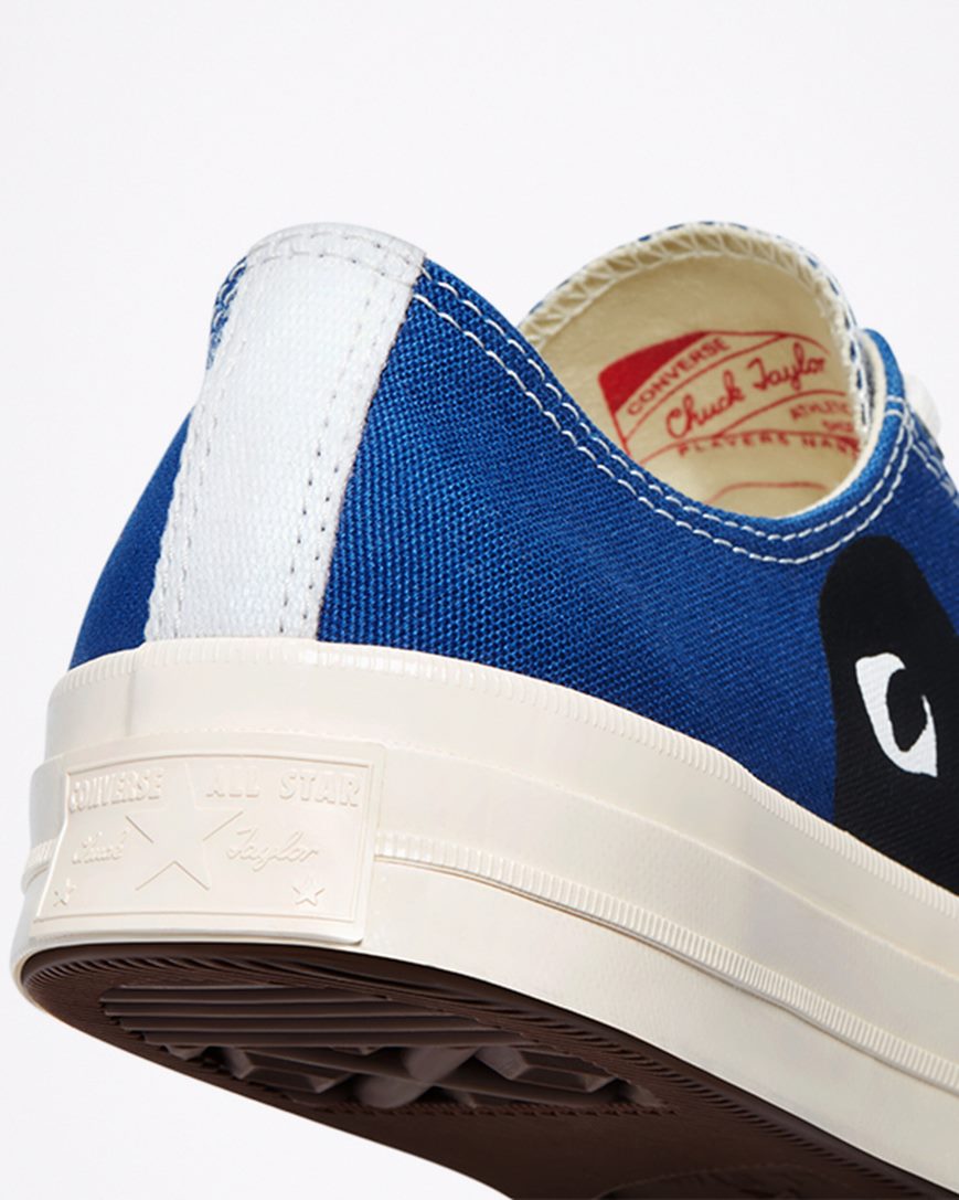 Women's Converse x Comme des Garçons PLAY Chuck 70 Low Top Shoes Blue / Black | AU 053C6S